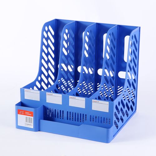 高效辦公必備 加厚大號(hào)四欄收納文件框，帶筆座包郵